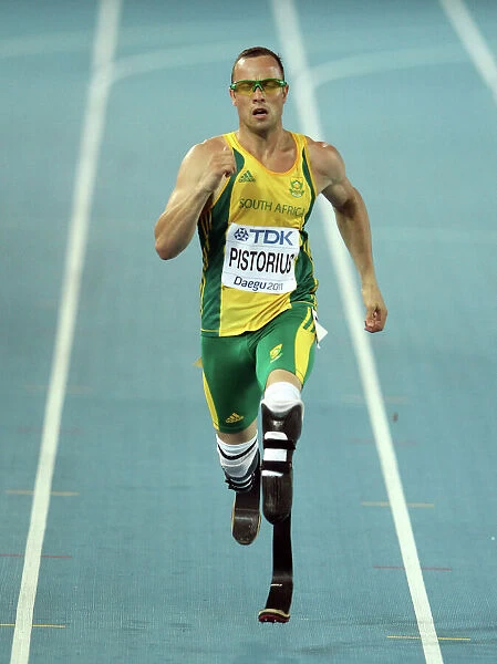 Oscar Pistorius. Athletics - World Championships 2011 - Daegu - Day Three