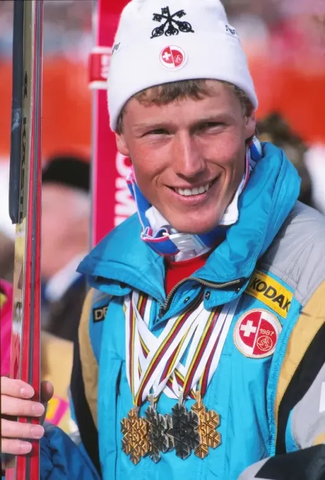 Framed Print : Pirmin Zurbriggen - 1987 FIS World Ski Championships
