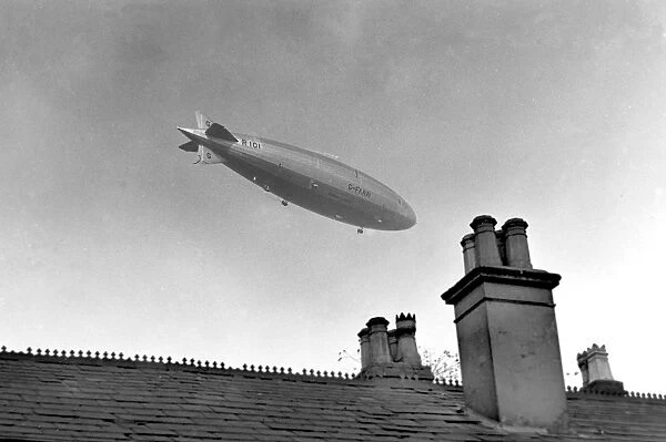 R101 Airship. The R101 Airship files over Birmingham in late 1929.