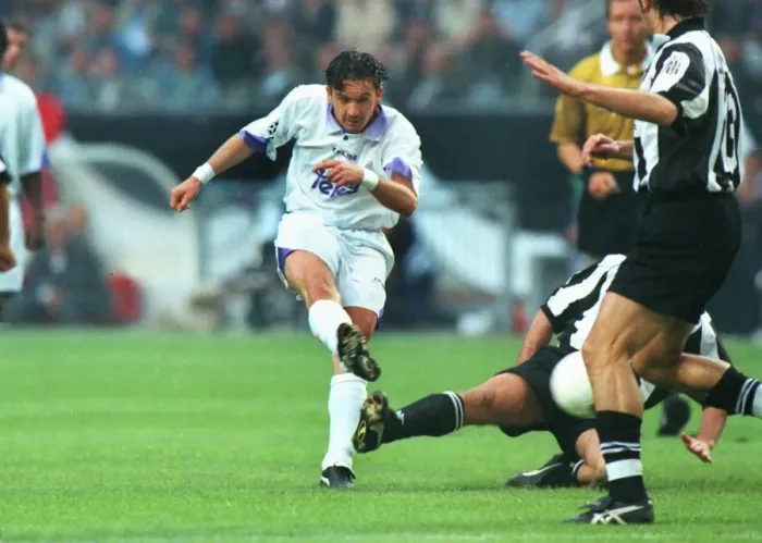 Framed Print : Real Madrids Predrag Mijatovic during the 1998 Champions League Final