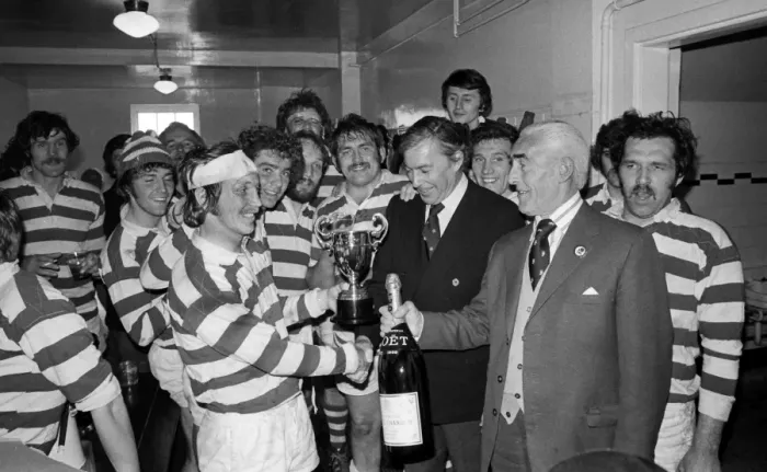 Framed Print : Rosslyn Park celebrate victory in the 1976 John Player Cup Final Framed Print : Rosslyn Park celebrate victory in the 1976 John Player Cup Final