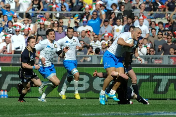 Framed Print : rugby sei nazioni Italia vs Scozia 6N: Italy 13 Scotland 6