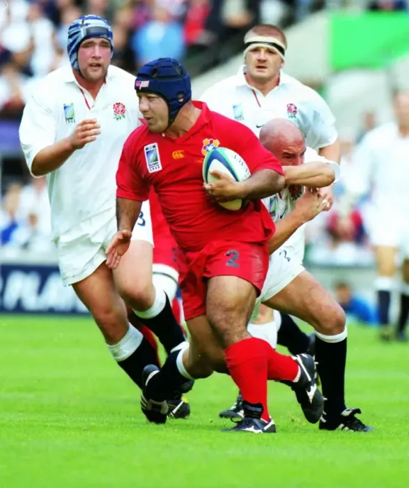 Framed Print : Tongas Fe ao Vunipola on the charge against England - 1999 Rugby World Cup Framed Print : Tongas Fe ao Vunipola on the charge against England - 1999 Rugby World Cup