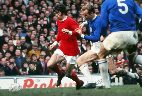 Willie Morgan on the ball for Manchester United in 1969