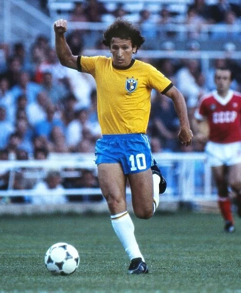 Zico on the ball at the 1982 World Cup