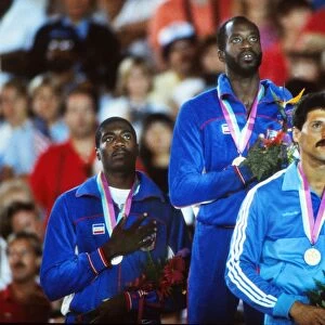 The 400m hurdles medalists at the 1984 Los Angeles Olympics