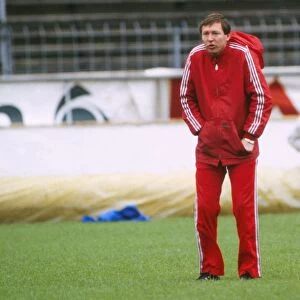 Alex Ferguson takes an Aberdeen training session before the 1983 Cup Winners Cup Final