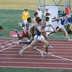 Allan Wells wins the 100m at the 1982 Commonwealth Games