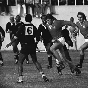Andy Ripley on the charge for the British Lions against the Leopards in 1974