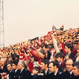 Arsenal fans watch their side take on Leyton Orient in the 1972 FA Cup