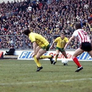 Asa Hartfords shot deflects off Gordon Chisholm for an own goal - 1985 League Cup Final