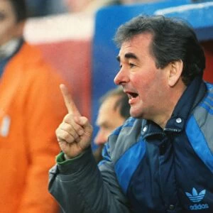 Brian Clough shouts from the dugout during the 1986 / 7 FA Cup