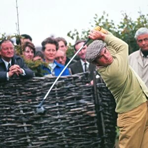 Brian Huggett tees off during the 1969 Ryder Cup