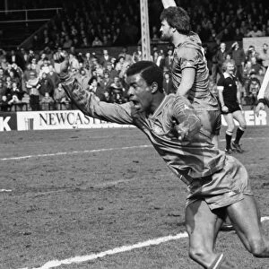 Chelseas Paul Canoville celebrates his goal against Fulham in 1983