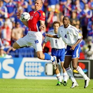 The Czech Republics Jan Koller on the ball during Euro 2000