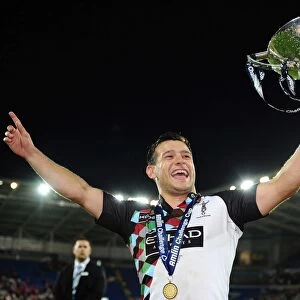 Danny Care celebrates with the European Challenge Cup