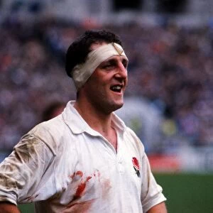 Englands Wade Dooley - 1990 Five Nations Championship