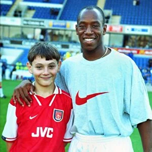 Football Leicester City v Arsenal. Ian Wright with Arsenal Mascot Steve Rose