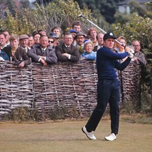 Gary Player tees off during the 1969 Open