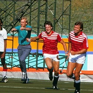 Great Britains Sean Kerly scoring at the 1984 Olympics