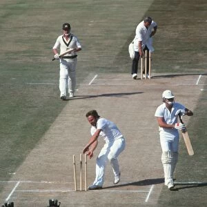 Ian Botham grabs the stumps after winning the 4th Test of the 1981 Ashes