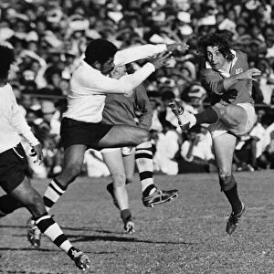 Ian McGeechan kicks ahead for the British Lions against Fiji in 1977