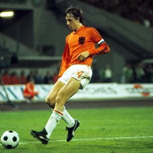 Johan Cruyff on the ball at the 1974 World Cup
