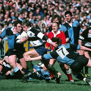 John Robbie makes a break for the Barbarians against Cardiff