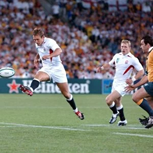 Jonny Wilkinson kicks ahead during the 2003 World Cup Final