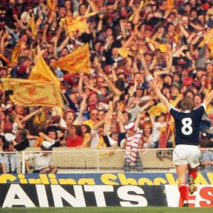 1977 British Home Championship Print: Kenny Dalglish Celebrates at Wembley