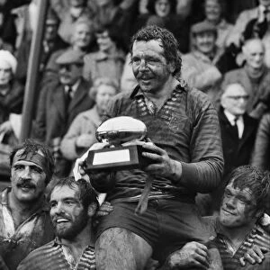 Lancashire captain Bill Beaumont is chaired by his teammates after winning the 1980 County Championship Final
