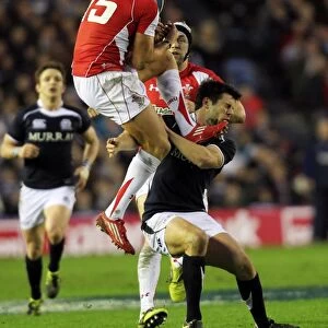 Lee Byrne claims a high ball during the 2011 Six Nations