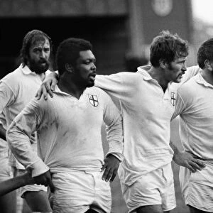 London Division front row prepares to scrum against the All Blacks in 1979