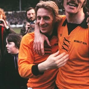 Man Citys Denis Law and Wolves Derek Dougan - 1974 League Cup Final