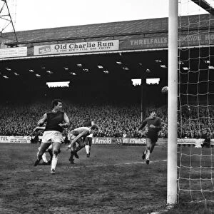 Manchester Citys Mike Doyle scores against West Ham in 1967 / 8