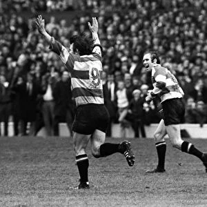 Mickie Booth celebrates his injury-time drop-goal for Gloucester in the 1972 RFU Club Knock-Out Final