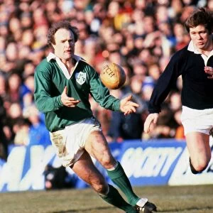Mike Gibson on the ball for Ireland during the 1979 Five Nations