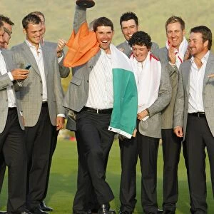 Padraig Harrington and his European teammates celebrate - 2010 Ryder Cup