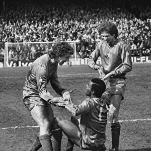 Paul Canoville celebrates his goal for Chelsea against Fulham in 1983