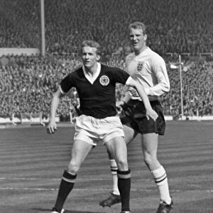 Scotlands Denis Law & Englands Ron Flowers at Wembley in 1963