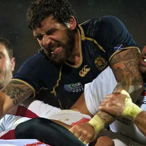2011 Rugby World Cup Print: Jim Hamilton vs Giorgi Chkhaidze 2011 Rugby World Cup Print: Jim Hamilton vs Giorgi Chkhaidze