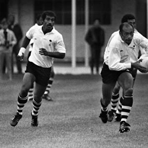 Senivalati Laulau runs with the ball for Fiji in 1985