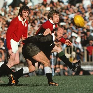 Sid Going of the Maoris and Dougie Morgan of the Lions - 1977 British Lions Tour to New Zealand