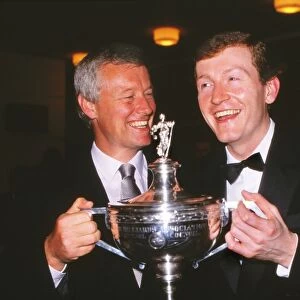 Steve Davis & Barry Hearn The World Snooker Championship Trophy in 1988