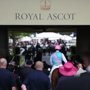 Tom Queally and Frankel leave the course to go to the parade ground after winning the Queen Anne Stakes Tom Queally and Frankel leave the course to go to the parade ground after winning the Queen Anne Stakes