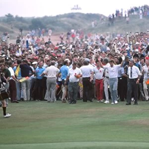 Tom Watson salutes the crowd on the way to winning the 1983 Open