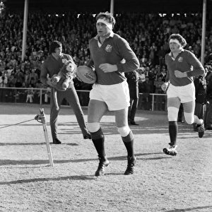 Willie John McBride leads the British Lions out against Northern Transvaal in 1974