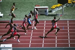 Olympics Collection: 1988 Seoul Olympics: Mens 100m Final