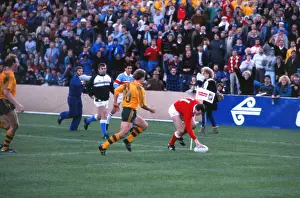 Adrian Hadley scores his last-minute try for Wales against Australia - 1987 Rugby World Cup