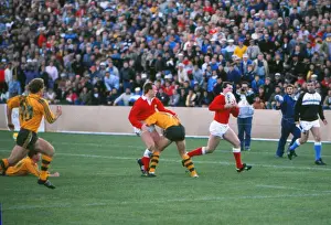 Adrian Hadley scores his last-minute try for Wales against Australia - 1987 Rugby World Cup